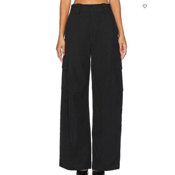 NWT ALC Black womens cargo pants size 4 A.L.C. Wide leg $495 - Picture 1 of 9